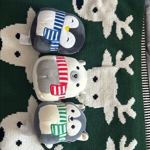 Squishmallows Gray, White, and Cream Stuffed Animals